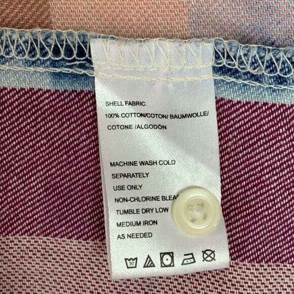 Isabella Sinclair Women's Pink Plaid Ruffle Long Sleeve Button Down Shirt XS - Picture 16 of 16